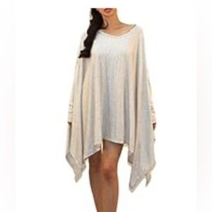 Elegant Cream Poncho Dress